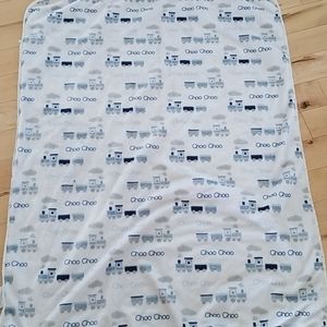 Minky Train blanket